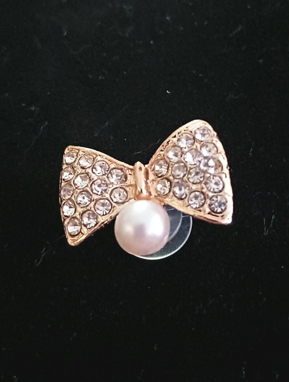 Shoe Charm Rhinestone/Pearl Bow